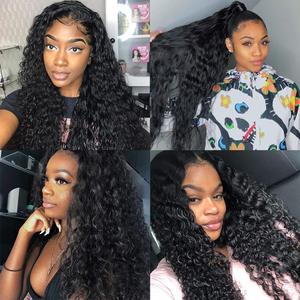 Perruque Lace Frontal Wig indienne longue sans colle — unice, perruque Lace front Wig, cheveux humains, Deep Wave, racines bruts, bon marché, vente en gros - Product Image 6
