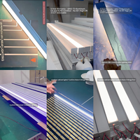 Mini profilé en aluminium pour éclairage linéaire LED, montage en surface, longueur personnalisée, éclairage de contour mural LED pour la décoration intérieure commerciale
