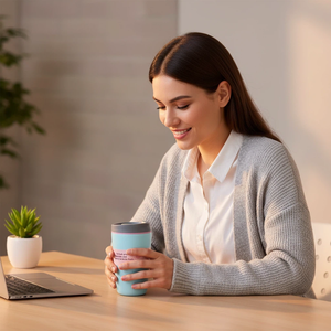 Mug de bureau isotherme en acier inoxydable 304 18/8 à large ouverture, facile à nettoyer, sans BPA, anti-fuite, pour <span class=keywords><strong>voiture</strong></span>, achat en gros - Product Image 5