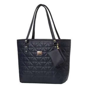 Sac fourre-tout en cuir véritable pour femme Fana Jade, bleu marine matelassé, grande capacité, usage quotidien estival - Product Image 4