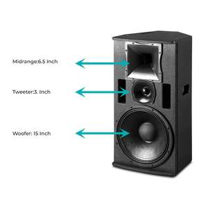 Altavoz Eléctrico de 3 Vías y Rango Completo DBK de 15 Pulgadas, 600 W RMS/1200 W Pico, Respuesta de Frecuencia de 52-20 kHz, Impedancia de 8 Ohmios, Sonido de Audio - Product Image 2