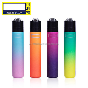 Briquet USB rechargeable au butane moderne 1959 Espagne, corps en plastique couleur arc-en-ciel dégradé, cadeau d'affaires, briquet à cigarettes - Product Image 5