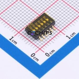 DS-06P DIP Switch SMD,P=1.27mm Switch Flat Toggle, Groove Type Single Pole Single Throw 6 1.27mm - Product Image 1