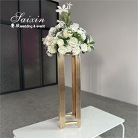 Saixin Support à fleurs en or brillant Pièce maîtresse de mariage élégante et décoration de table