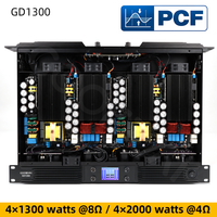 Amplificateur de puissance numérique de classe D 4 canaux 1U GD1300 1300W sous 8 ohms 2000W sous 4 ohms avec affichage et fonction PCF