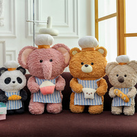 Nouvelle série de poupées en peluche transfrontalière Panda Éléphant Ours Koala, rembourrées en coton PP, grand oreiller, poupée en tissu, 0-24 mois