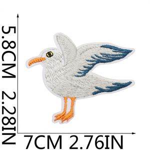 Iron on Embroidered Navy Theme Sea Gull Steamer Tortoise Sailing Life Ring Rudder Patch for Clothing <b>Hat</b> <b>Bag</b> Decoration - Product Image 3