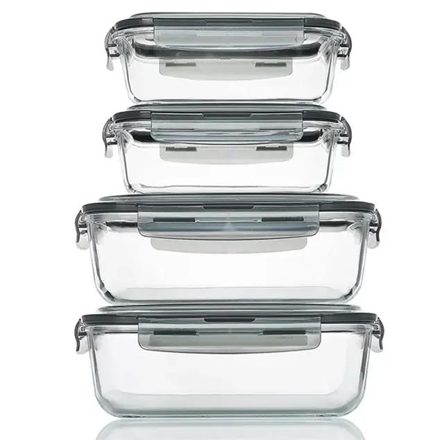 Glass Food Storage Glass Meal Prep Containers Baking Containers Set with Locking Lids