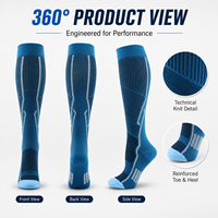 Chaussettes de compression sportives professionnelles à compression graduée, hauteur genou, respirantes, anti-humidité, élastiques, disponibles en OEM/ODM direct
