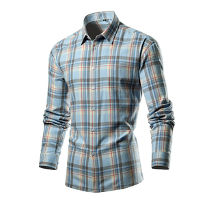 Streetwear Private <span class=keywords><strong>Label</strong></span> Plaid in cotone nero <span class=keywords><strong>camicie</strong></span> di flanella per gli uomini con bottoni manica lunga pronto per la spedizione 1022 - Product Image 4