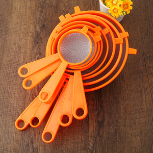 <b>Plastic</b> Edged Aluminum <b>Mesh</b> Strainer Set Round Hole Liquid Filter For Oil Soy Milk Baking Tools Complete Sizes - Product Image 1