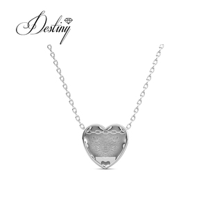 <span class=keywords><strong>Gargantilla</strong></span> de corazón con colgante devoto adornado con cristales de <span class=keywords><strong>Swarovski</strong></span>, joyería de plata 925/Collar de brillo Daisini de latón para regalo - Product Image 5