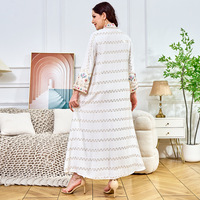 Robe de soirée élégante pour femme, style arabe du Moyen-Orient, en polyester, à manches longues, col en V, ample, ornée de paillettes et de perles, Nouvelle collection Printemps 2025, pour le commerce extérieur