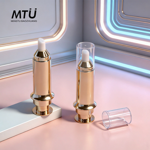 Flacon Airless en Plastique Or Rose, <span class=keywords><strong>Seringue</strong></span> pour Sérum, Lotion Soin de la Peau 10ml, Échantillon Pompe <span class=keywords><strong>Huile</strong></span>, Lifting des Yeux, Cosmétiques Écologiques Personnalisés - Product Image 2