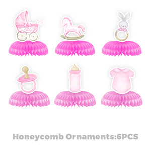 Set de Decoración para Fiesta de Bautizo Rosa, Guirnalda de Papel, Centros de Mesa, Artículos de Cumpleaños para Bebés Niñas de 0 a 24 Meses, Fácil de Armar - Product Image 3