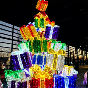 Modern <b>LED</b> Christmas <b>Tree</b> Gift Box Motif <b>Light</b> Outdoor Commercial Holiday Display - Product Image 1