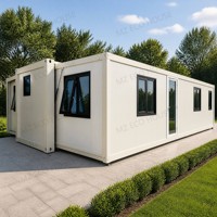 Casa Contenedor Expandible de 20 pies, Villa Moderna de Mediados de Siglo, Estructura de Acero Modular Prefabricada, Edificio de Oficinas de Dos Dormitorios