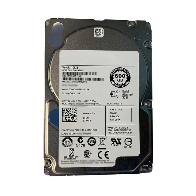 7YX58 600GB 10K RPM 2.5 Inch SAS HDD 7YX58 Enterprise Server Hard Drive 6Gb/s High Speed Storage Wholesale Supplier