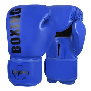 Gants de boxe en PU avec logo personnalisé Gants de boxe professionnels de Muay Thai Gants de kick de boxe MMA Sac de frappe Gants de boxe d'entraînement MMA