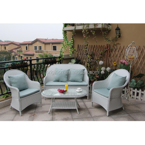 Juego de Muebles de Jardín con Sillas de Respaldo Redondo Estilo Medieval, Sofá de Ratán para Balcón, Mesa de Centro Ovalada - Product Image 1