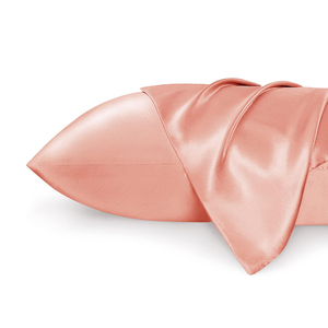 Modern 2-Pack Queen <b>Satin</b> Woven Silk <b>Pillowcase</b> Solid Envelope Closure Hypoallergenic Customizable Hair Home Use Gift Women - Product Image 6