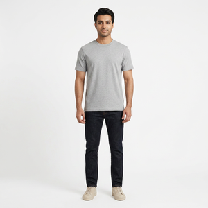 T-shirt intemporel 100 % coton pour homme, coupe classique, manches courtes, respirant, esthétique épurée, confortable au quotidien - Product Image 1