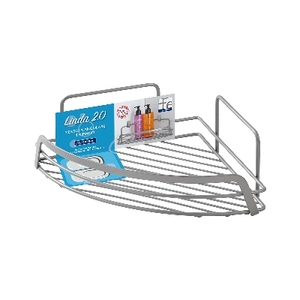 Estante Esquinero de 1 Nivel, Cromado Satinado, 22 cm de Longitud, Estante de Almacenamiento para Baño - Product Image 1