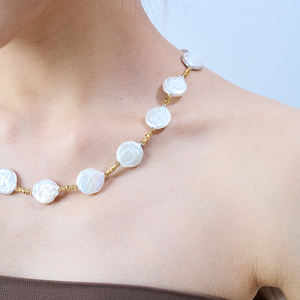 שרשרת פנינים-עיצוב חרוז פנינה טבעית משובחת-שרשרת יוקרתית-שרשרת מפוארת - Product Image 6