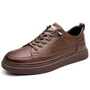 Chaussures décontractées en cuir pour hommes, talon bas, semelle en caoutchouc, amorties, pour le bureau et les affaires, avec détails de couture, fabriquées à Wenzhou - Product Image 5