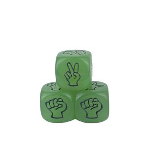 Luminoso 20mm 6 lados acrílico PMMA colores fluorescentes <span class=keywords><strong>piedra</strong></span> roca papel tijeras mano juego dedo adivinanzas juego dados cubo - Product Image 4