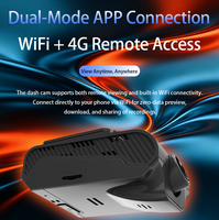 Cámara para Auto 2K con Doble Lente Delantera y Trasera 1080P, Compatible con 4G, GPS y WIFI, Sensor G, Grabación en Bucle, Monitoreo de Estacionamiento