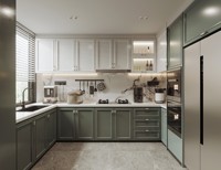Ensembles d'armoires de cuisine modernes en gros Bois mélaminé Smart Island modulaire de luxe
