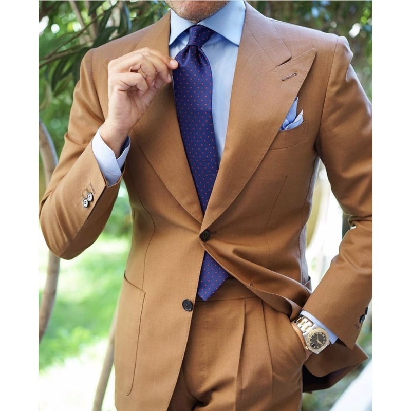 YND Ensemble Costume Homme 3 Pièces Coupe Ajustée - Veste Blazer 2 Boutons, Gilet, Pantalon Et Cravate En Soie