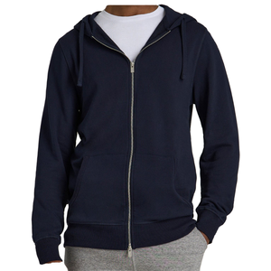 Sudadera con capucha de manga larga personalizada para hombre, suéter con capucha informal de Color sólido con cremallera cálida para invierno, sudaderas con capucha y cierre de algodón 100% - Product Image 1