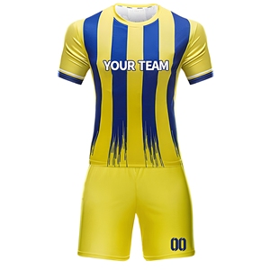 Uniforme de Fútbol Unisex para Adultos, Conjunto de Camiseta y Pantalones Cortos, 100% Poliéster, Transpirable, de Secado Rápido, Ligero, con Logotipo Personalizado - Product Image 1