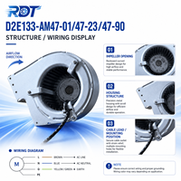Ventilador Centrífugo Industrial de Doble Succión D2E133-AM47-01, Motor Duradero, Solución de Ventilación de Alto Flujo de Aire, Equipo de Automatización