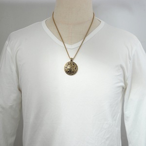Yunnique – collier avec pendentif rond en acier inoxydable pour hommes, hexagramme géométrique, style rétro Punk, bijoux à la mode - Product Image 3