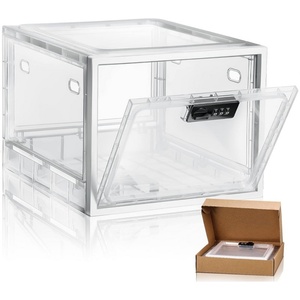Best Selling Custom Small Lockable Clear Transparent Polished for Acrylic Table Top <b>Display</b> <b>Case</b> Garment Racks USA - Product Image 2