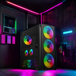 Nhựa + lưới chơi game trường hợp máy tính từ bụi lọc máy tính Vỏ máy tính để bàn bán buôn chơi game trường hợp ATX chơi game vỏ - Product Image 1