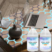 Prix compétitif Table de bureau transparente à cristaux liquides en résine époxy pour le travail du bois Art river