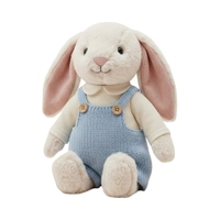 Peluche Lapin Personnalisé Édition Limitée Noël Royaume-Uni, Super Doux, Rembourré Coton PP, Mignon, Confortable, Thème Ski, Lavable, Anti-Stress