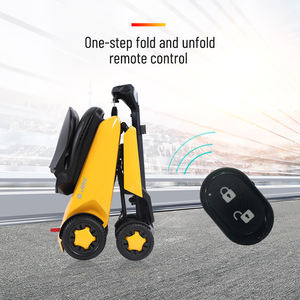 สกู๊ตเตอร์เคลื่อนที่สีเหลืองคลาสสิก พร้อมล้อป้องกันการพลิกคว่ำ เบาะนุ่ม สกู๊ตเตอร์ไฟฟ้าพับได้ 4 ล้อ - Product Image 3