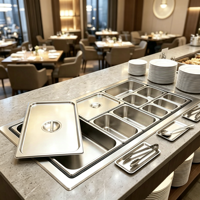 Bac Gastronorm Commercial en Acier Inoxydable Perforé pour Buffet, Traiteur, Hôtellerie et Rangement en Cuisine