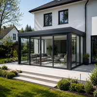 Véranda en verre sur mesure pour balcon, résistante aux intempéries, en aluminium