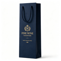 Sac cadeau de luxe pour bouteille, emballage en papier personnalisé imprimé pour champagne, whisky, brandy, cadeaux d'entreprise, sac de vente au détail