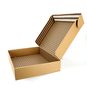 Caja de Embalaje Corrugada Personalizada con Franja Negra, Muestra Gratuita con Logotipo, Caja con <span class=keywords><strong>Cinta</strong></span> Adhesiva de Doble Cara para Embalaje y Envío - Product Image 1