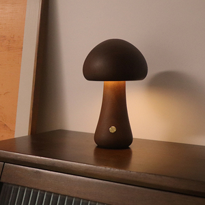 Modern Midcentury Mushroom <b>Table</b> <b>Lamp</b> Black <b>Shade</b> Metal Base LED Switch Control Dome AC Eco-Friendly Warm White - Product Image 5