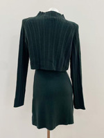 Ensemble deux pièces : Robe débardeur sans manches en maille côtelée à col montant, style français, nouvelle collection automne 2026, sept couleurs