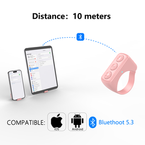 Cincin <span class=keywords><strong>Remote</strong></span> Control Dual Mode untuk TikTok & Kontrol E-book, Pengontrol Kamera Nirkabel untuk Vlog Selfie - Product Image 6