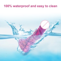 Vibromasseur Dildo Transparent en Silicone Antpop pour Adultes avec Ventouse, 100% Étanche, Texture Réaliste pour la Masturbation Féminine